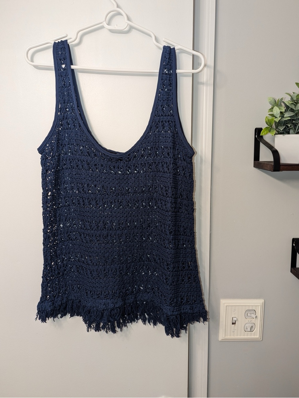 Sanctuary Fringe Crochet Tank Top